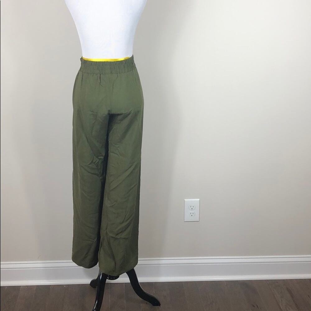 Be Bop Olive Green Palazzo Pants Pull On Wide Leg Rayon Boho Size Large - Picture 5 of 6